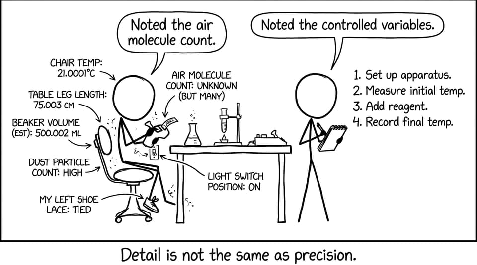 Over-labeling vs useful controlled variables joke