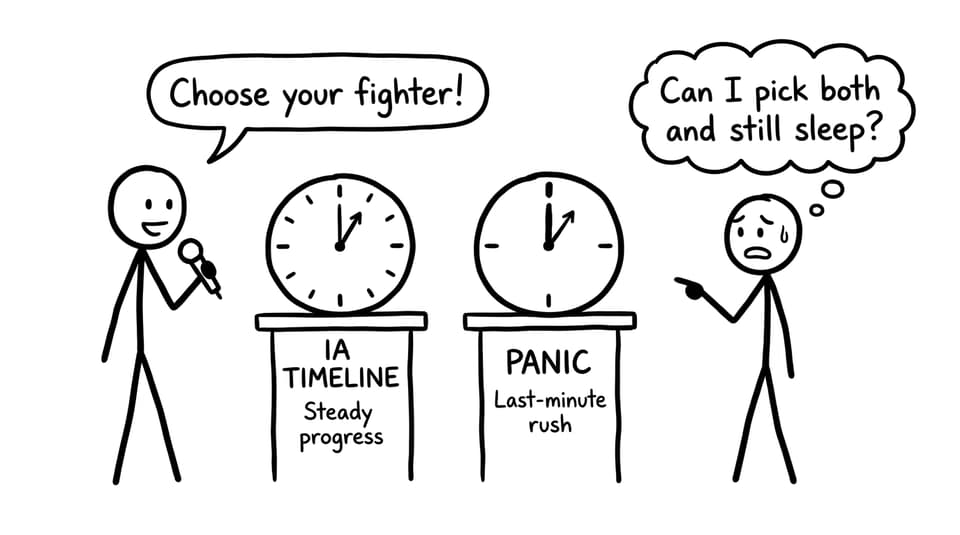Choose your fighter: steady progress or last-minute rush