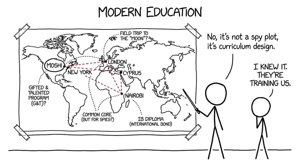 Teachers connect cities on a “curriculum conspiracy board”