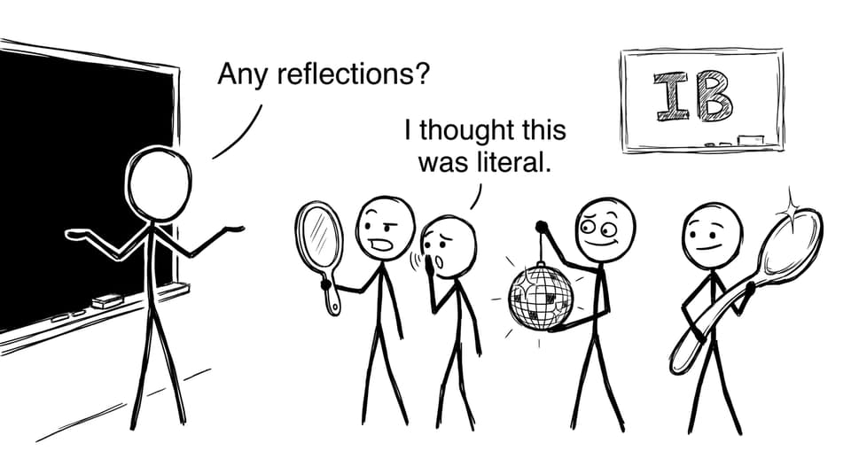 Literal “reflection” joke in class