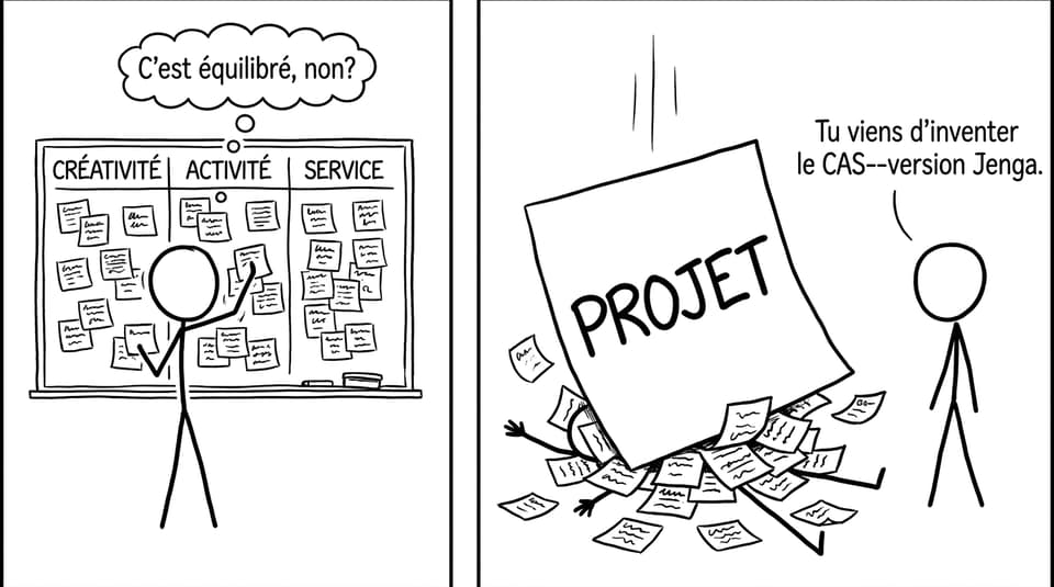Comic sur l’équilibre des trois volets CAS