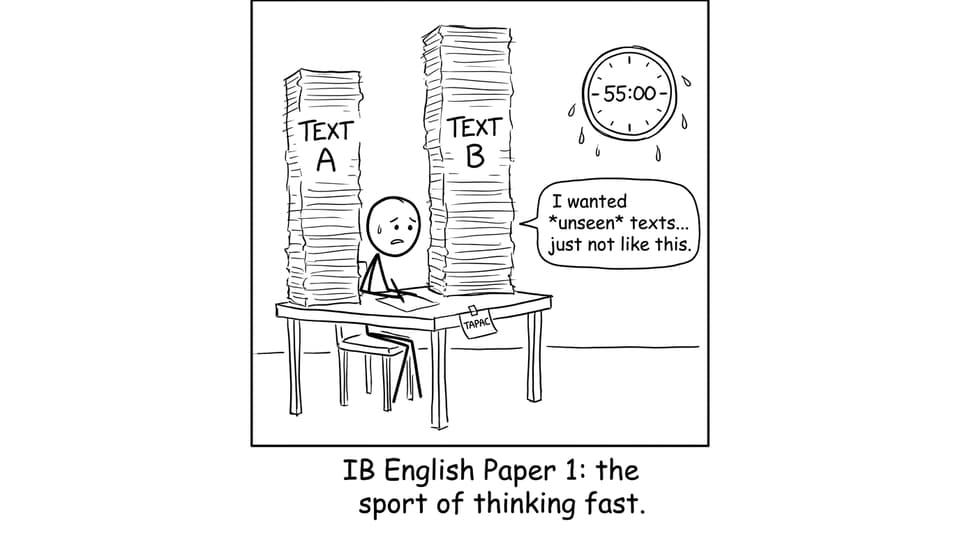 Student vs unseen texts XKCD comic