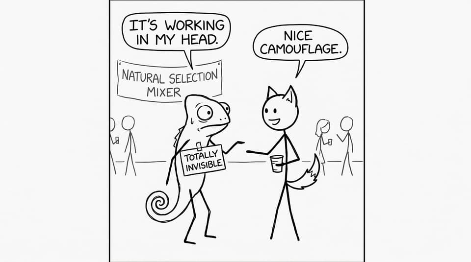 A chameleon at the natural selection mixer