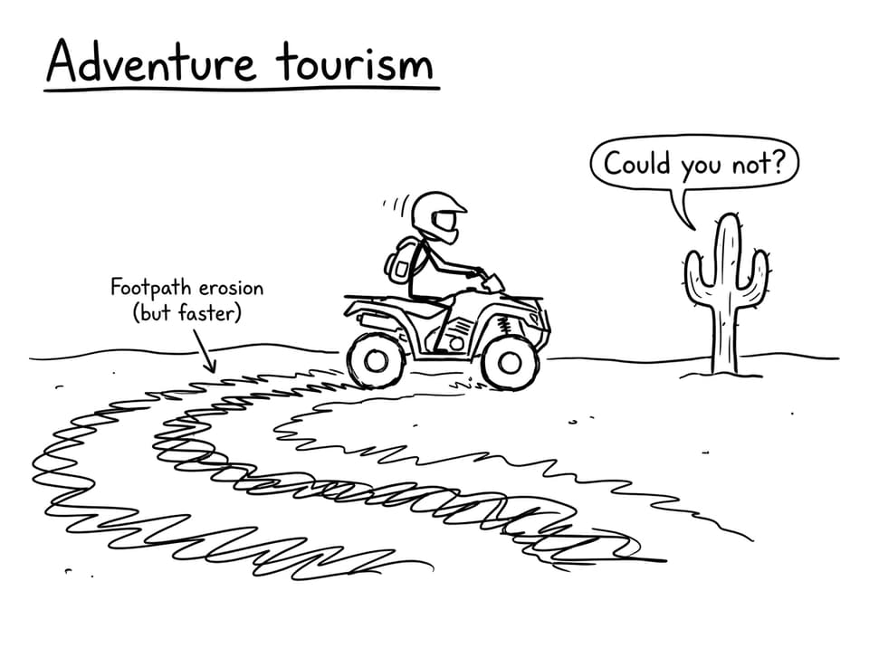 Desert ATV tourism and erosion joke