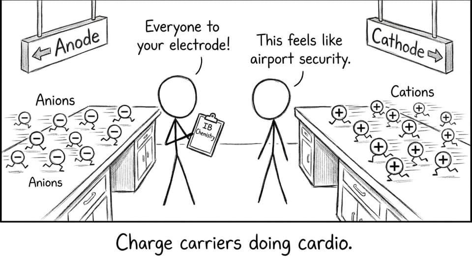 Charge carriers doing cardio.