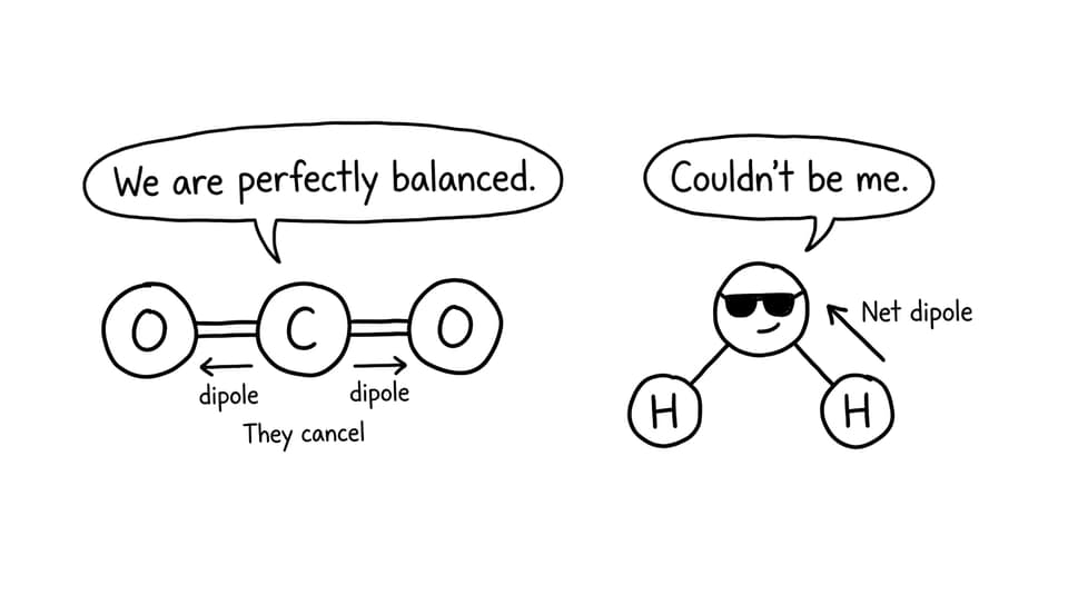 Dipoles cancel vs net dipole