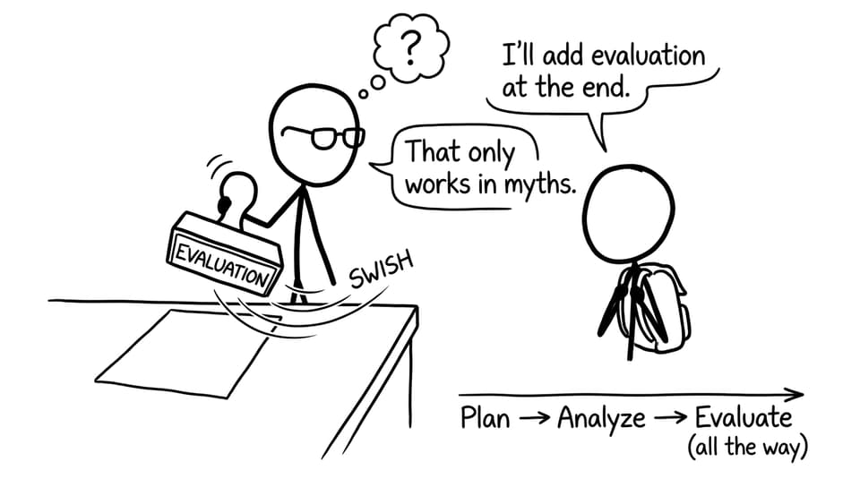 Teacher tries to stamp EVALUATION on a blank page