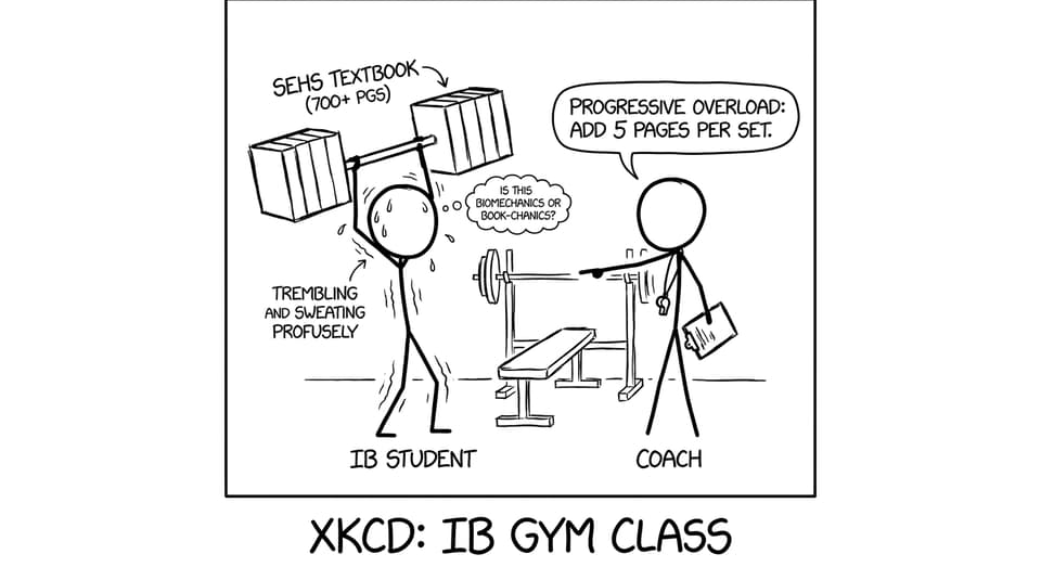Student lifting SEHS textbook like a dumbbell