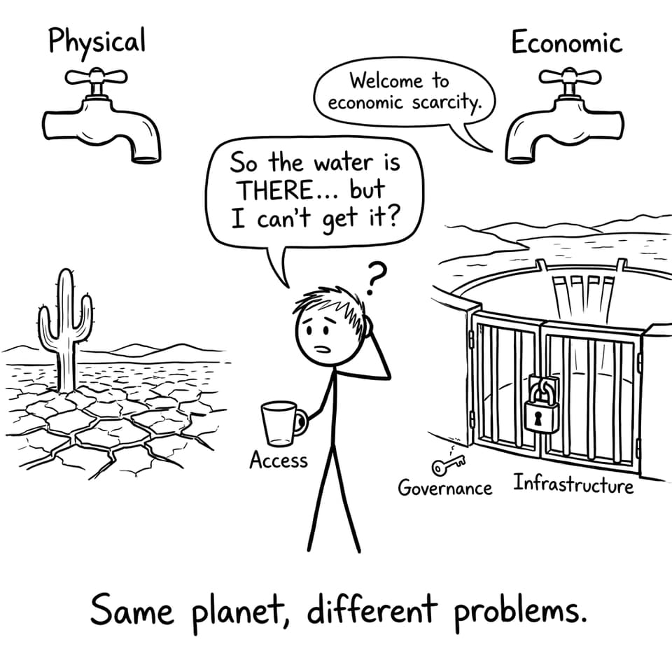 Comic about physical vs economic scarcity
