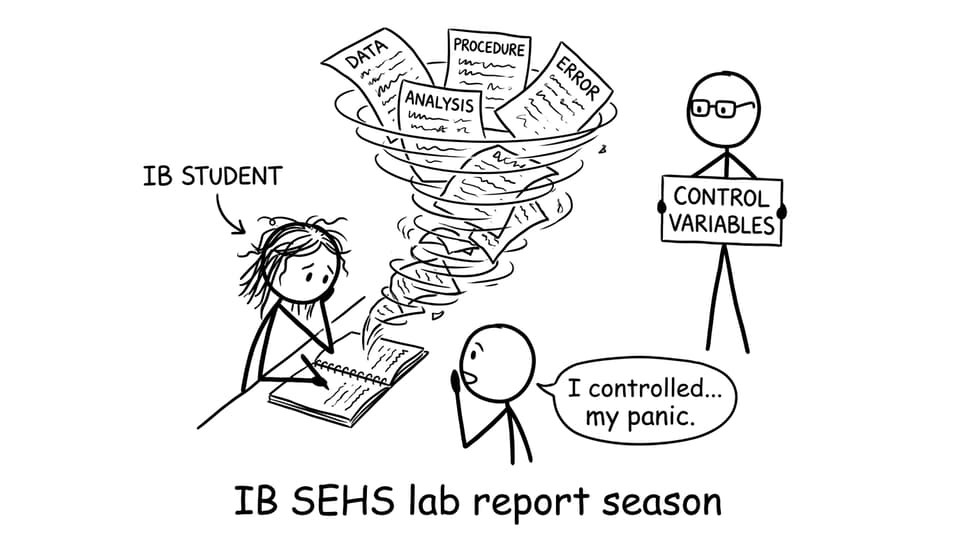 Stick-figure chaos during lab report season