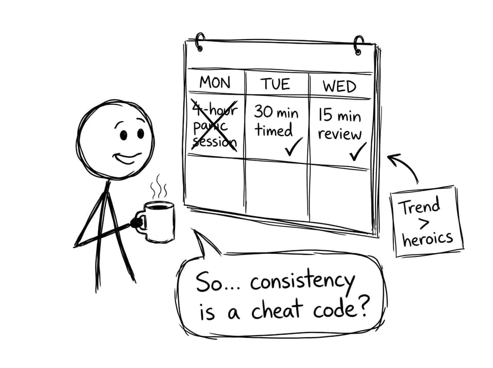 Comic about consistency vs heroics