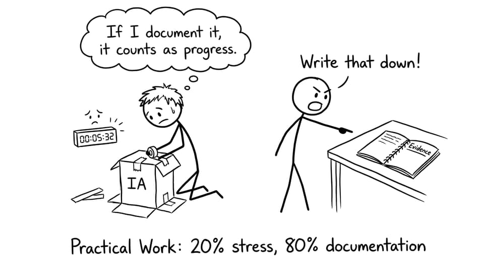 Student documenting IA progress