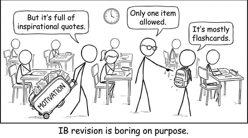 IB revision is boring on purpose.