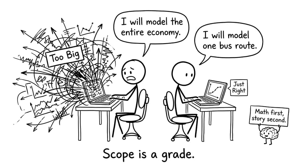 Comic about choosing a manageable IA scope