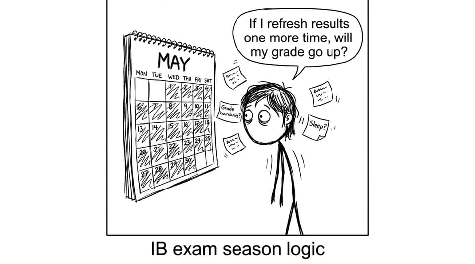 An IB student refreshes results page