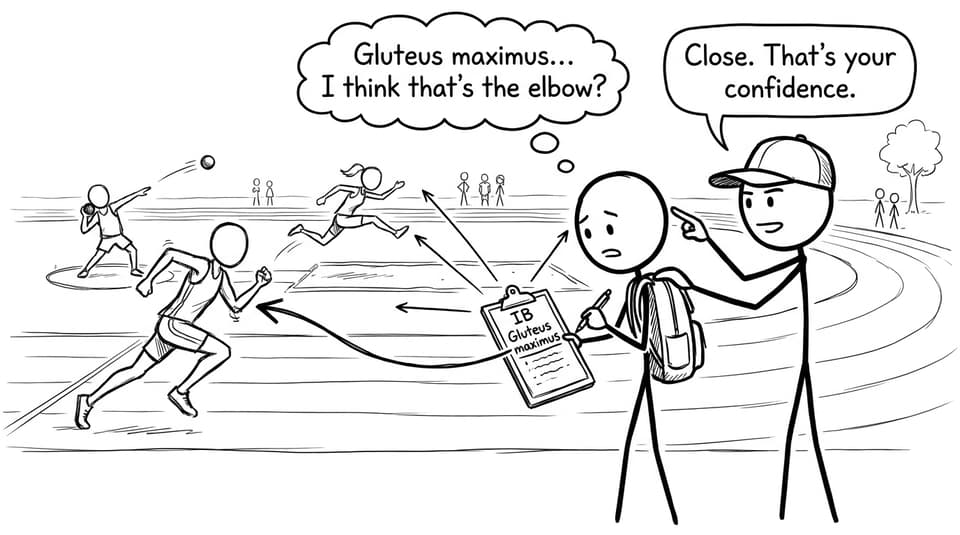 IB SEHS student labels muscles wrong (comic)