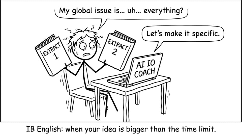 A student tries to make their global issue less "everything"