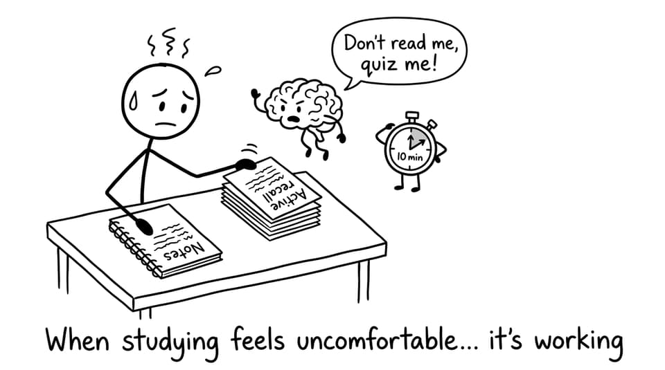 A comic about quizzing yourself instead of rereading