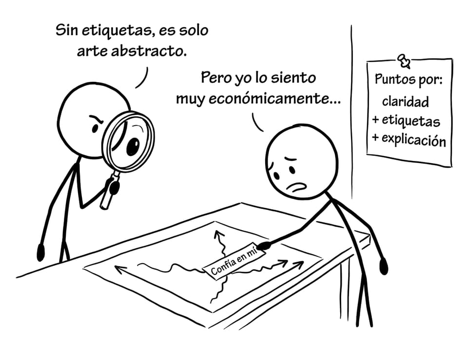 El diagrama sin etiquetas no da puntos
