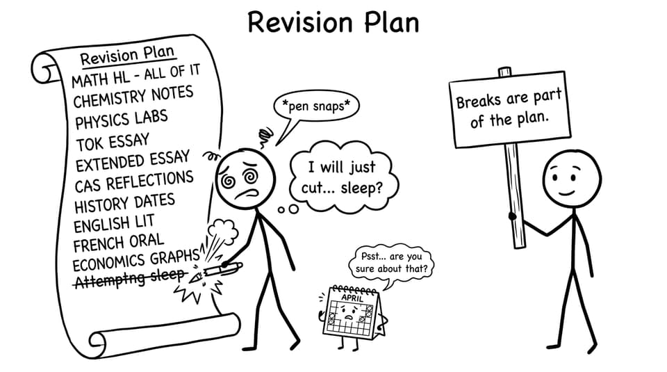 A stressed student learns breaks are part of the plan