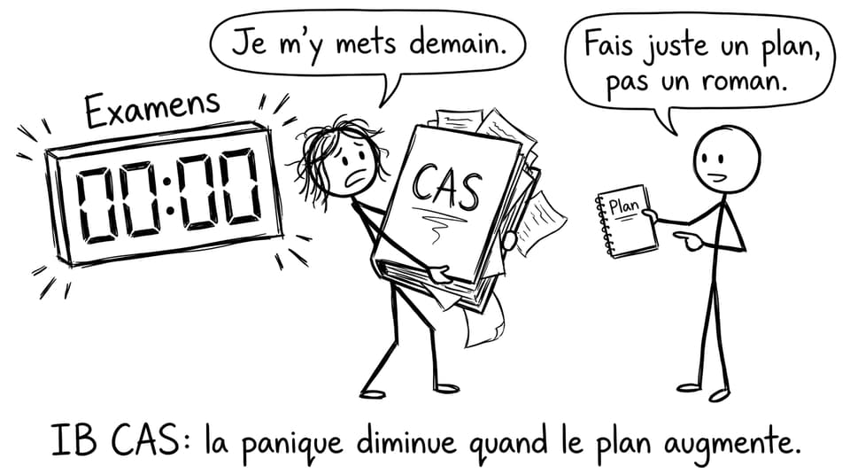 Comic sur la procrastination et le plan CAS