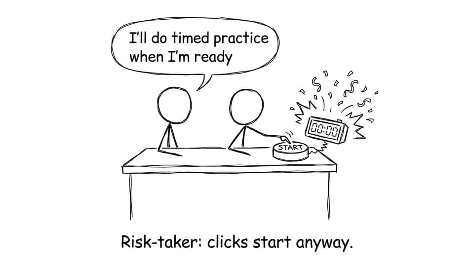 Risk-taker presses START
