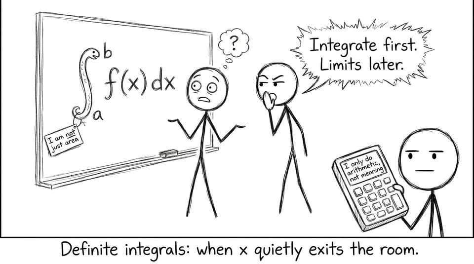 Student vs definite integral comic