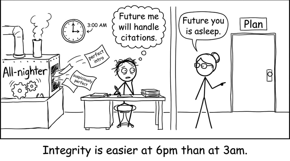 Integrity is easier at 6pm than at 3am.
