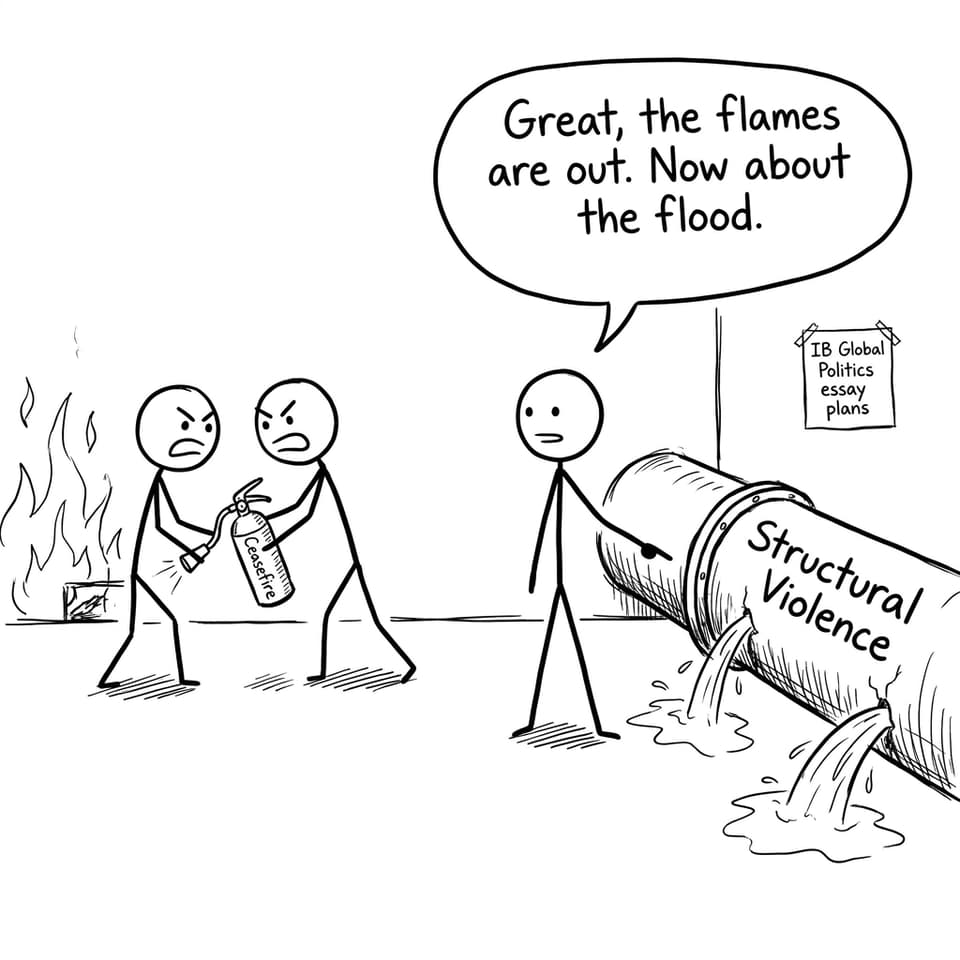 Ceasefire vs structural violence comic