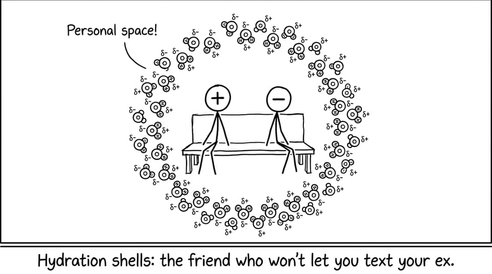 Hydration shells stop ions reuniting