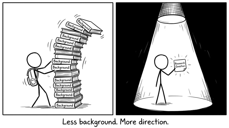 Less background, more direction comic