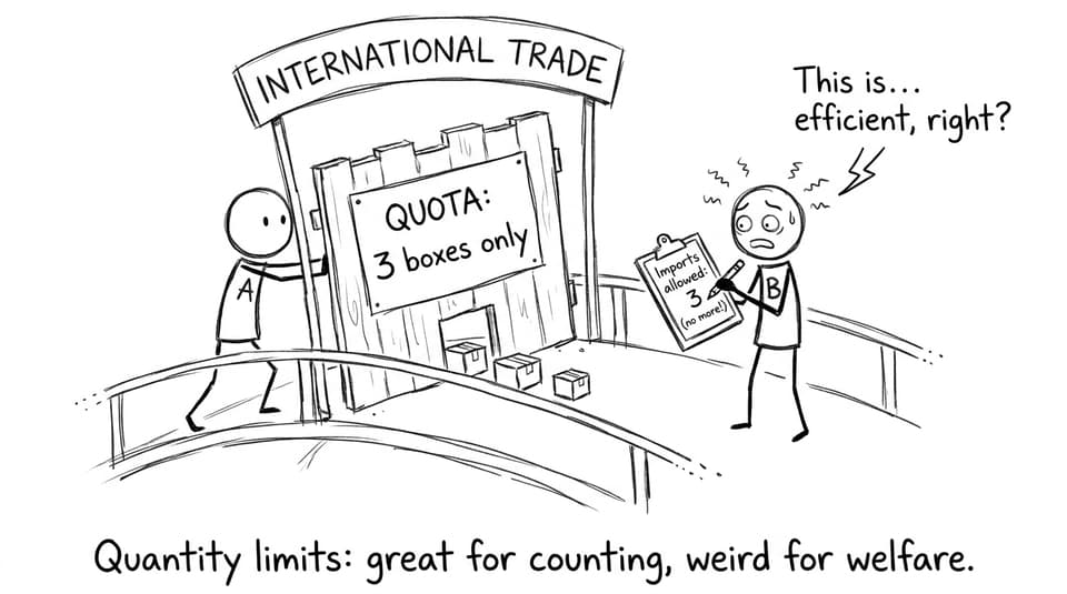 A quota gate on the bridge of trade