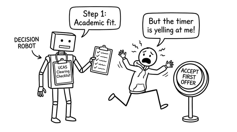 UCAS Clearing Checklist comic