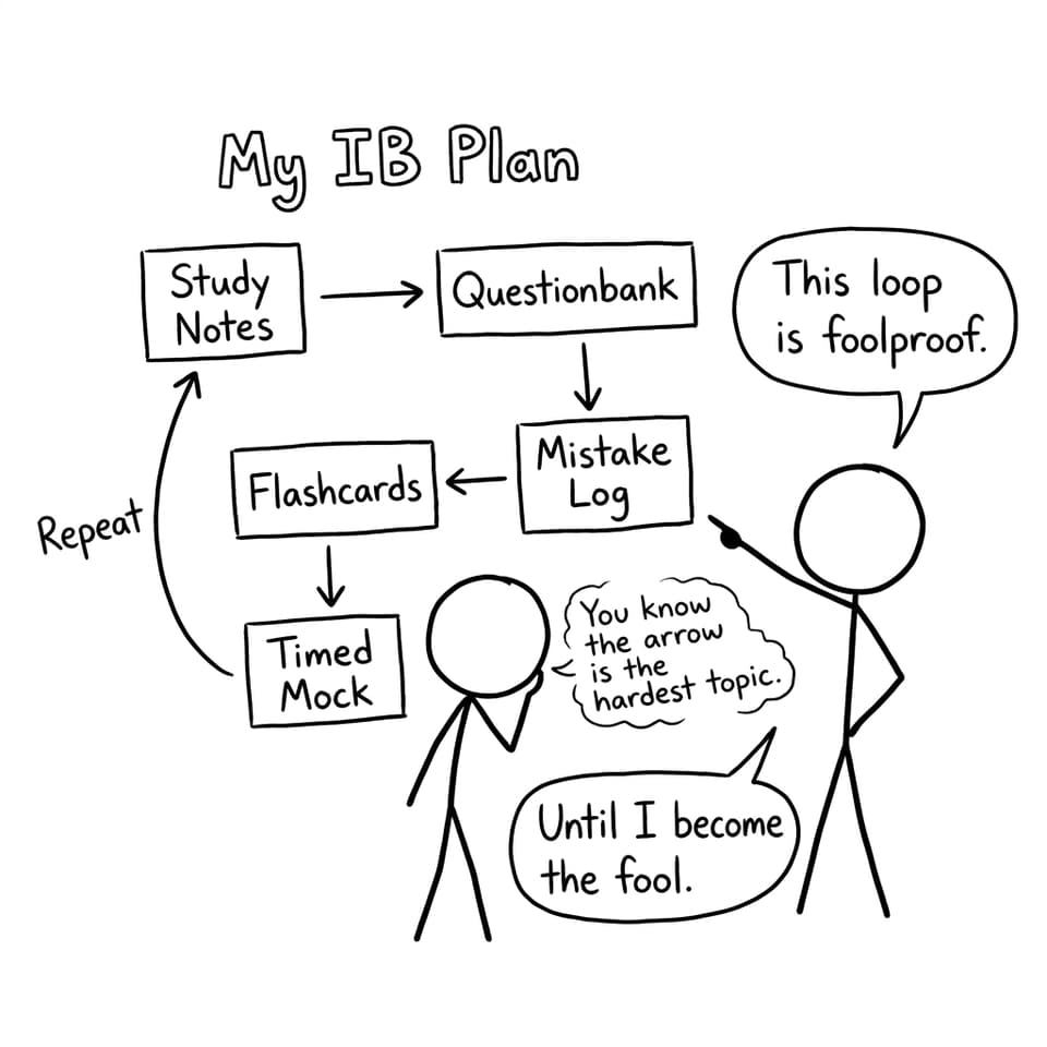IB study loop flowchart joke