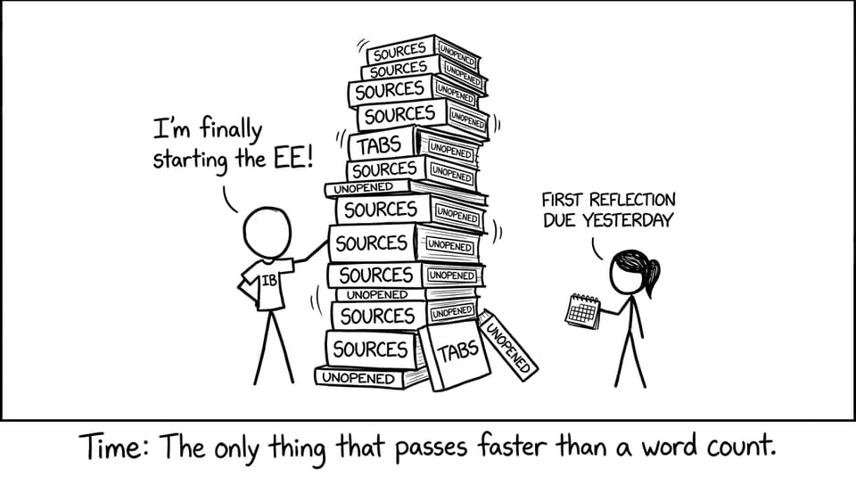 Student finally starts the EE with too many tabs