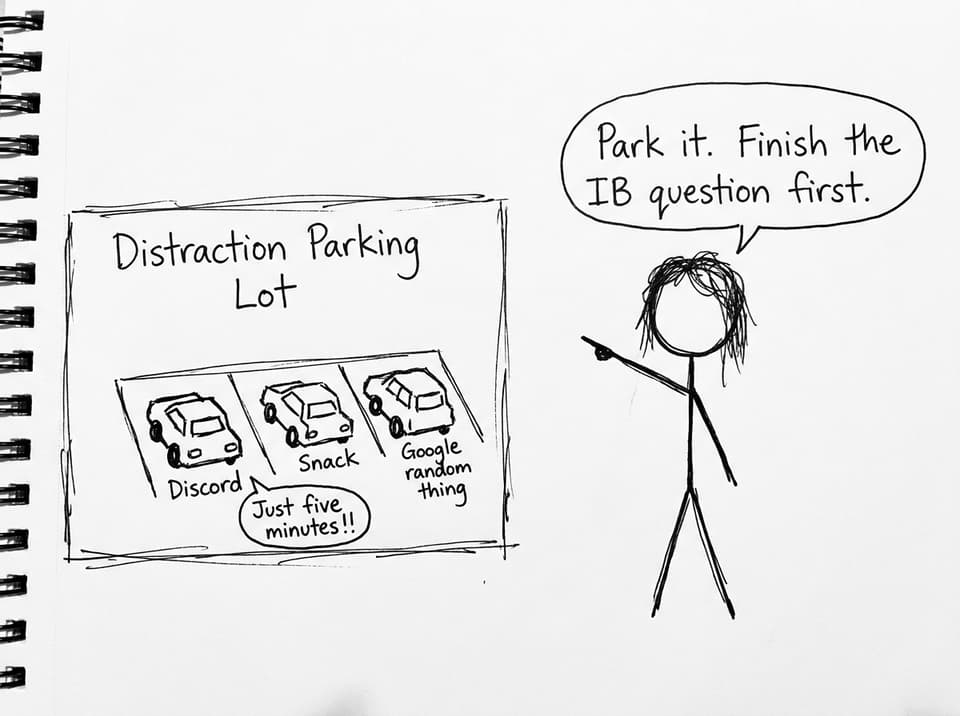 Distraction Parking Lot joke for IB study