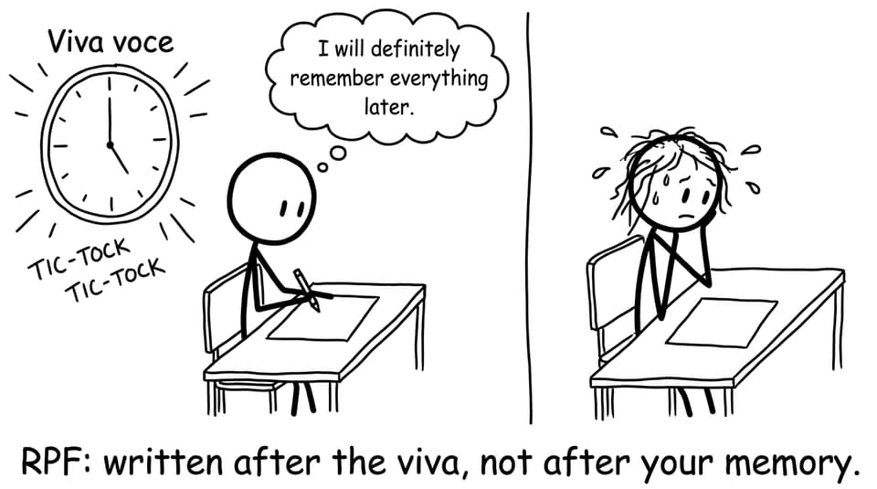 Writing reflection after viva voce vs relying on memory