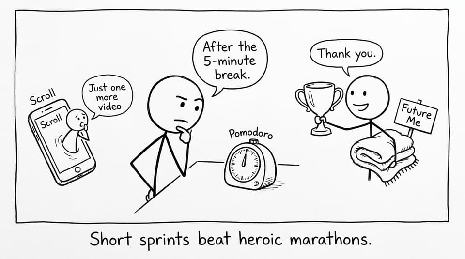 Pomodoro vs scrolling comic