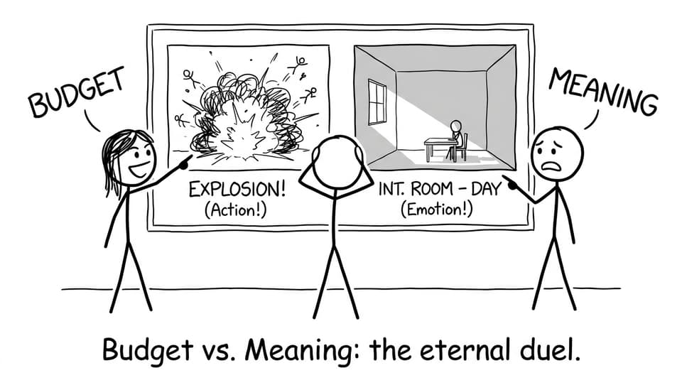 Budget vs meaning duel on a storyboard