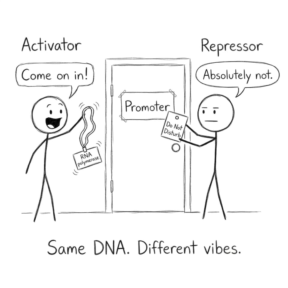 Activator vs repressor at the promoter