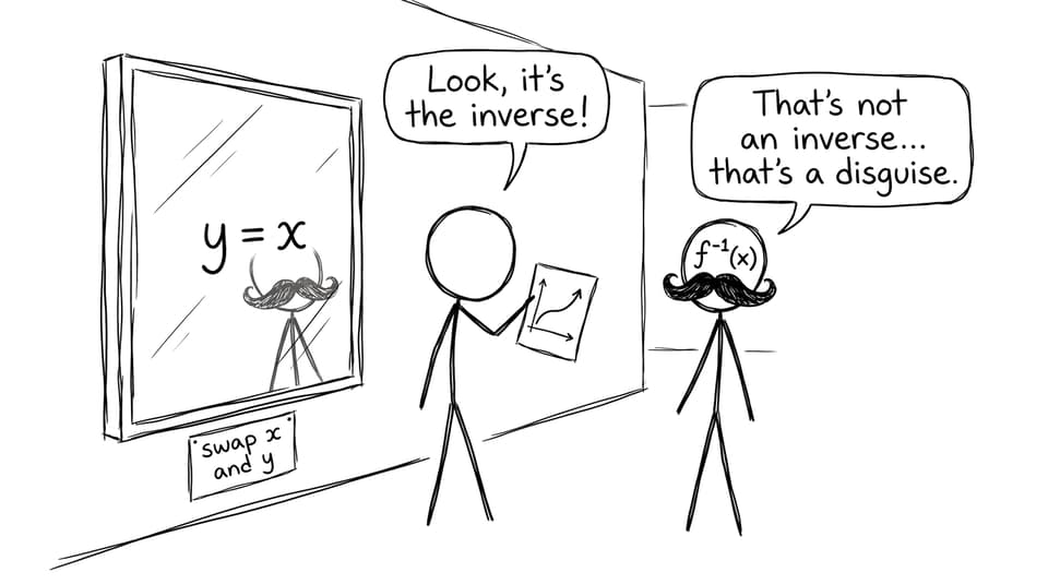 Mirror joke about y = x