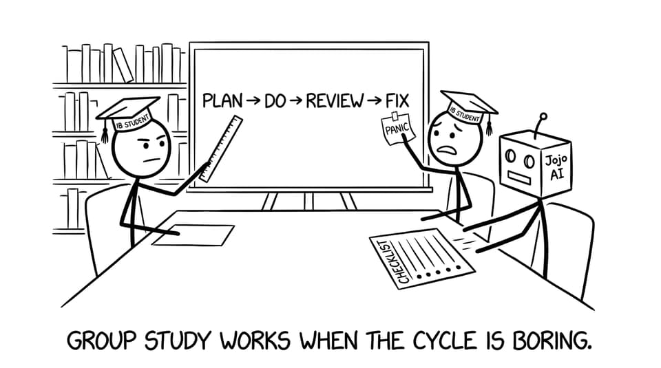 Group study works when the cycle is boring.