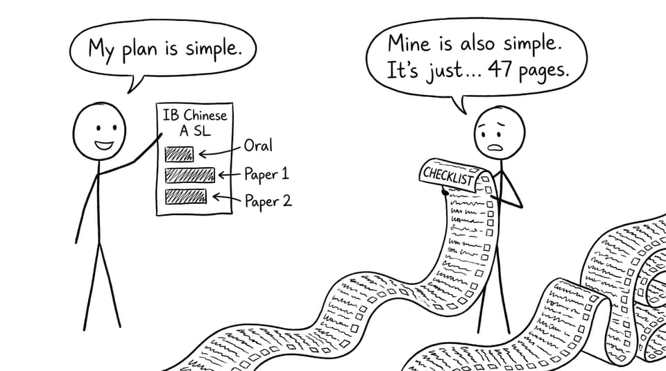 A study plan scroll joke
