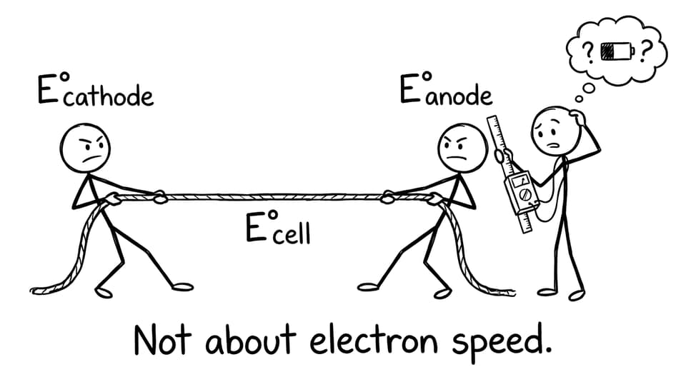 E° tug-of-war