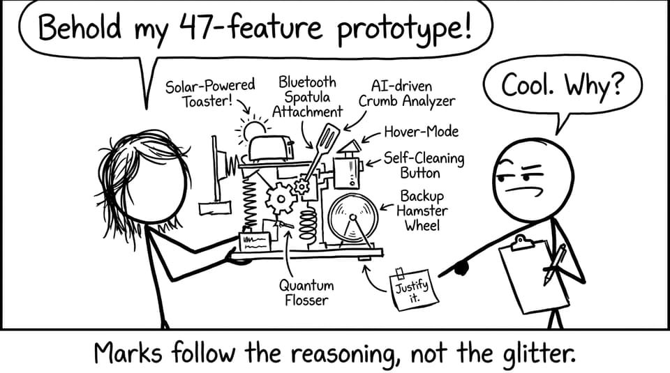 A funny comic about justifying design choices
