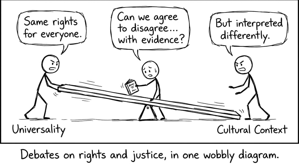 Universality vs cultural context seesaw