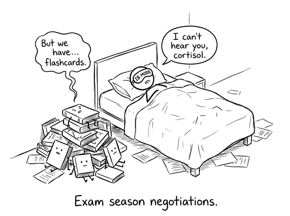 IB student negotiating with sleep