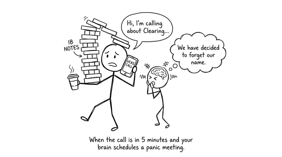 Student panic meeting before a UCAS call