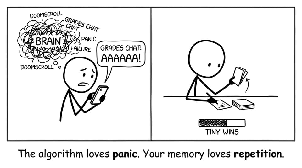 The algorithm loves panic. Your memory loves repetition.
