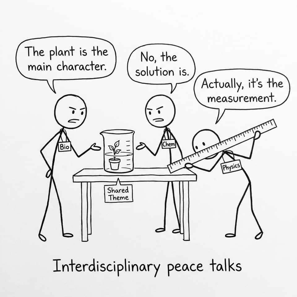 Interdisciplinary peace talks comic